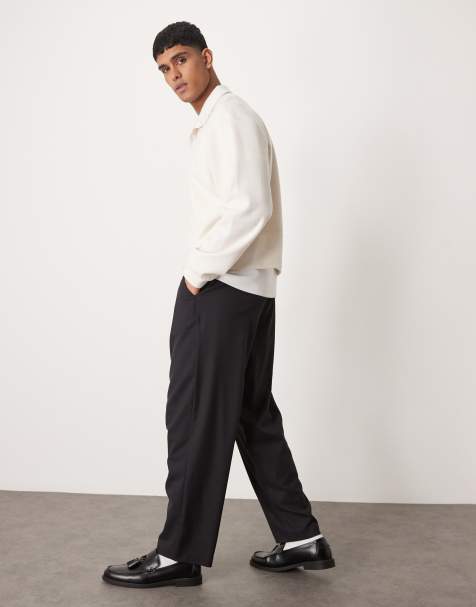 ASOS DESIGN – Eleganckie spodnie o luźnym kroju skater w spranym czarnym kolorze - view 1