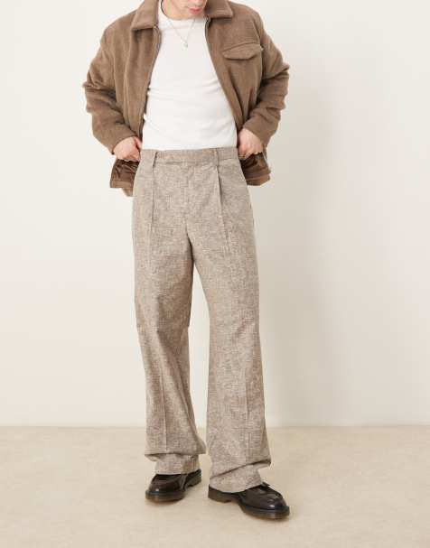 ASOS DESIGN – Eleganckie spodnie z szerokimi nogawkami w jasnoszarym melanżowym kolorze - view 1