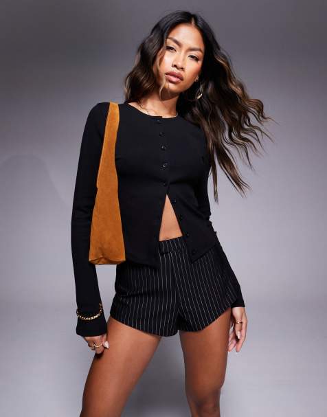 ASOS DESIGN smart hotpant shorts in pinstripe