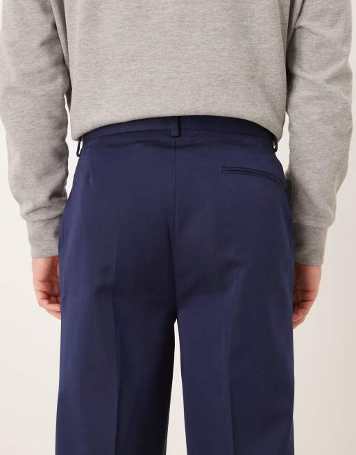 ASOS DESIGN – Eleganckie zwężane spodnie oversize w kolorze granatowym, 5 z 5