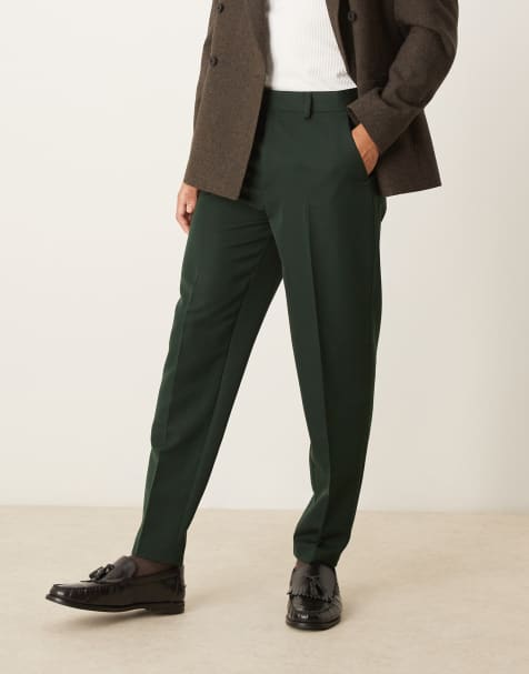 ASOS DESIGN – Eleganckie zwężane spodnie w kolorze leśnej zieleni - view 1