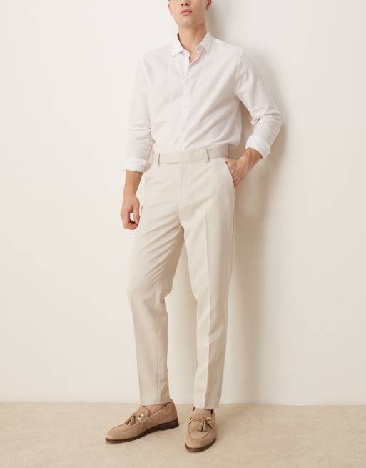 ASOS DESIGN – Eleganckie zwężane spodnie w szarobeżowym kolorze, 4 z 5