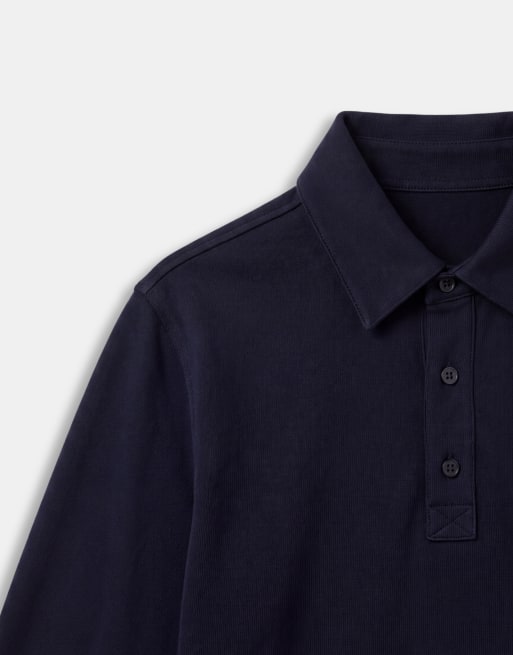 ASOS DESIGN elegant afslappet rugby-poloskjorte i navy, 8 af 10