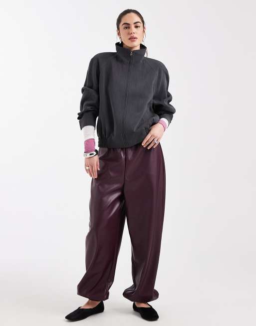 ASOS DESIGN - Elegant bomberjack met krachtige schouders in antracietgrijs, 3 van 4