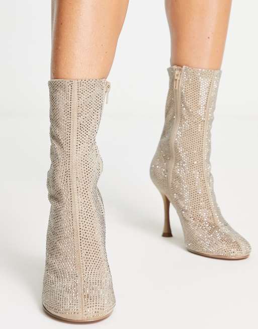 Cream hot sale snakeskin booties