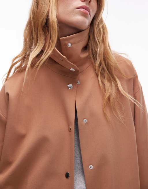 ASOS DESIGN - Elegant jack met opstaande boord in lichtbruin, 3 van 4