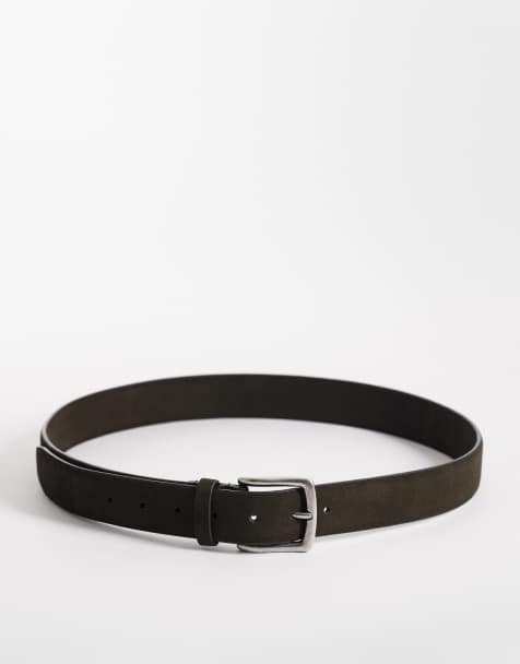 ASOS DESIGN - Elegant kakifarvet bælte i ruskind med sølvfarvet spænde - view 1