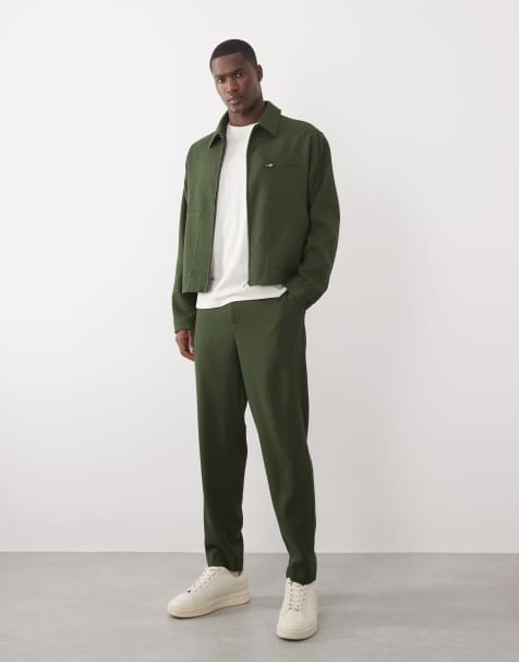 ASOS DESIGN - Elegant olivengrønt blouson-sæt med vaffeltekstur - view 1
