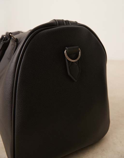 ASOS DESIGN - Elegant weekend-hold-all i sort, imiteret læder, 4 af 4