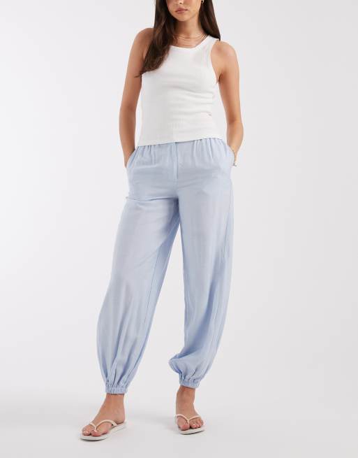 ASOS DESIGN – Elegante Ballonhose aus Kräuselstoff mit Bindesaum, 2 von 5