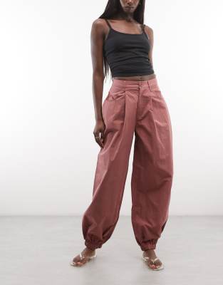 Elegante Ballonhose in Rosa-Rot Rot 46
