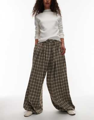 ASOS DESIGN - Elegante Ballonhose mit Karomuster-Bunt