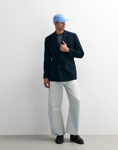 ASOS DESIGN – Elegante Barrel-Hose aus schwerem Stoff in Ecru aus 100% Baumwolle - view 1