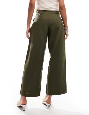 Wide Leg Hose mit Leinenanteil