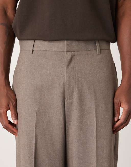 ASOS DESIGN - Elegante beige bukser med brede ben - Del af sæt, 5 af 5
