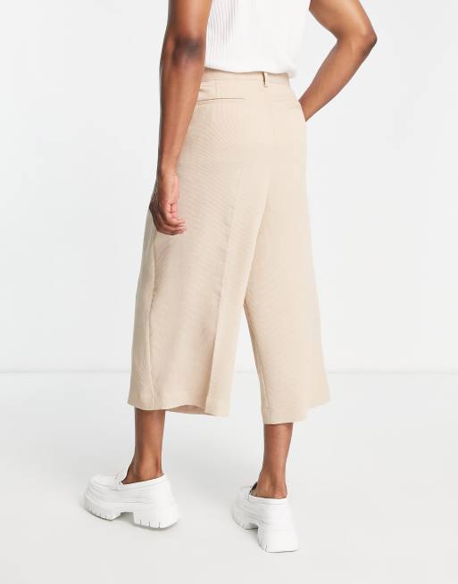 ASOS DESIGN - Elegante beige culottebukser med ekstrem vidde og plisseringer, 2 af 4