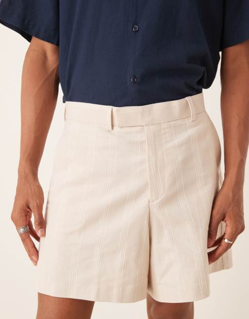ASOS DESIGN – Elegante Bermuda-Shorts aus Leinenmix in Ecru , 3 von 5