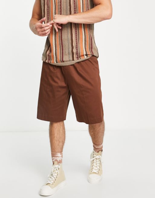 ASOS DESIGN - Elegante bermudashorts i brun