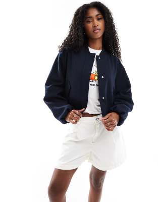 ASOS DESIGN - Elegante Bomberjacke in Marineblau