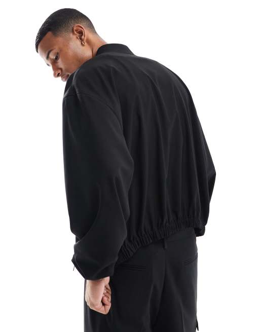 ASOS DESIGN – Elegante Bomberjacke in Schwarz, Kombiteil, 5 von 5