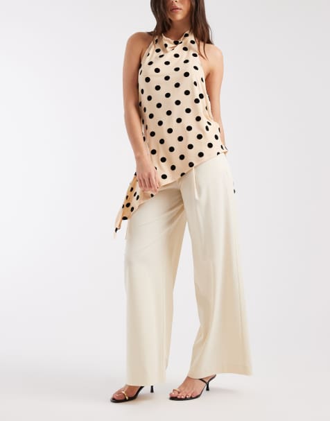 ASOS DESIGN - Elegante broek met omslag in ivoorwit - view 1