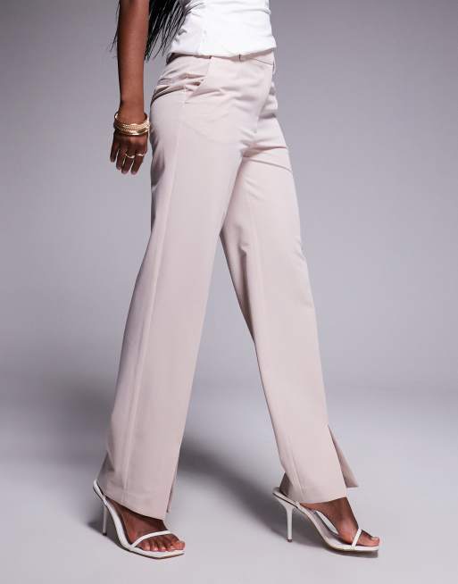 ASOS DESIGN - Elegante broek met rechte pijpen en split in de zoom in taupe, 5 van 5