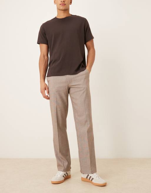 ASOS DESIGN - Elegante broek met rechte pijpen en textuur in bruin, 2 van 5