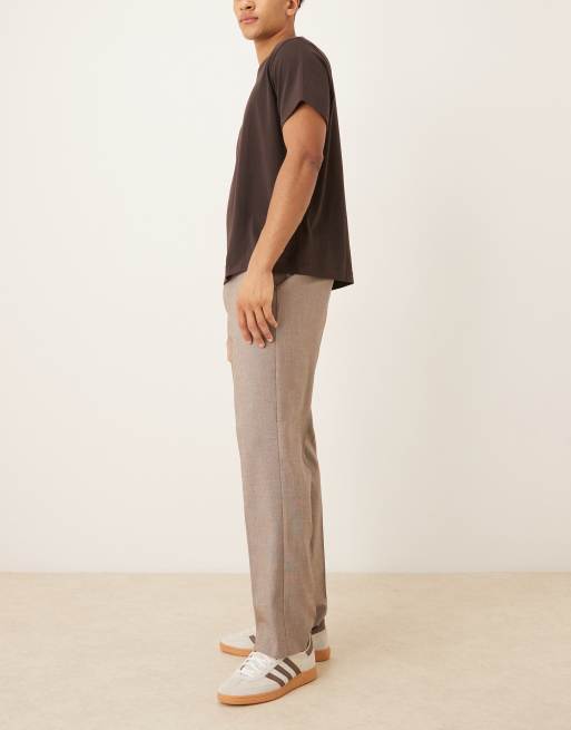 ASOS DESIGN - Elegante broek met rechte pijpen en textuur in bruin, 3 van 5
