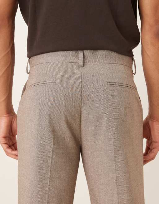ASOS DESIGN - Elegante broek met rechte pijpen en textuur in bruin, 4 van 5