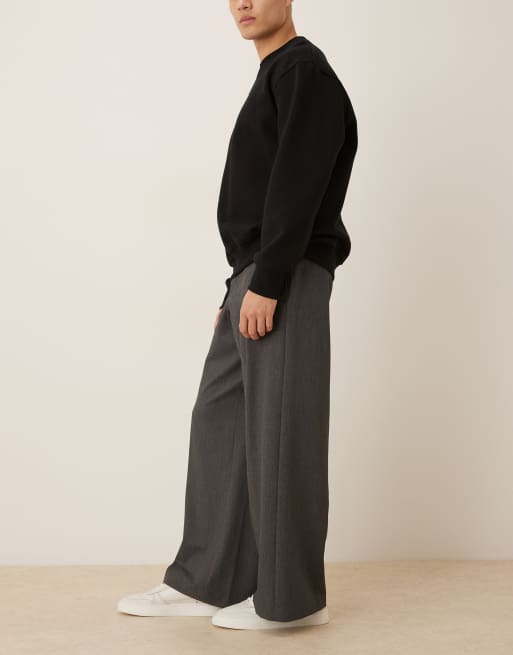 ASOS DESIGN - Elegante broek met rechte pijpen in antracietgrijs, 3 van 5