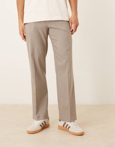 ASOS DESIGN - Elegante broek met rechte pijpen in grijs met textuur - view 1