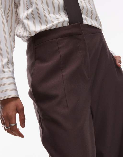 ASOS DESIGN - Elegante broek met ronde wijde pijpen in chocoladebruin, 5 van 5