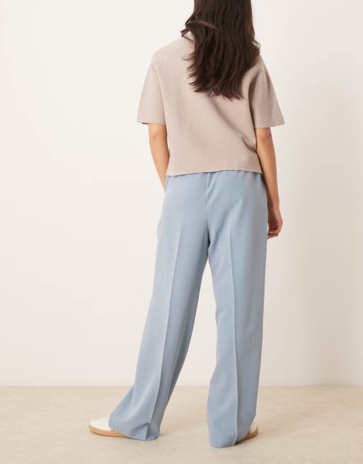 ASOS DESIGN - Elegante broek met trekkoord in de taille in lichtblauw, 4 van 5