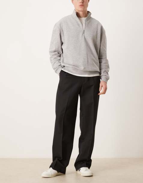 ASOS DESIGN - Elegante broek met wijde pijpen en elastische taille in zwart - view 1