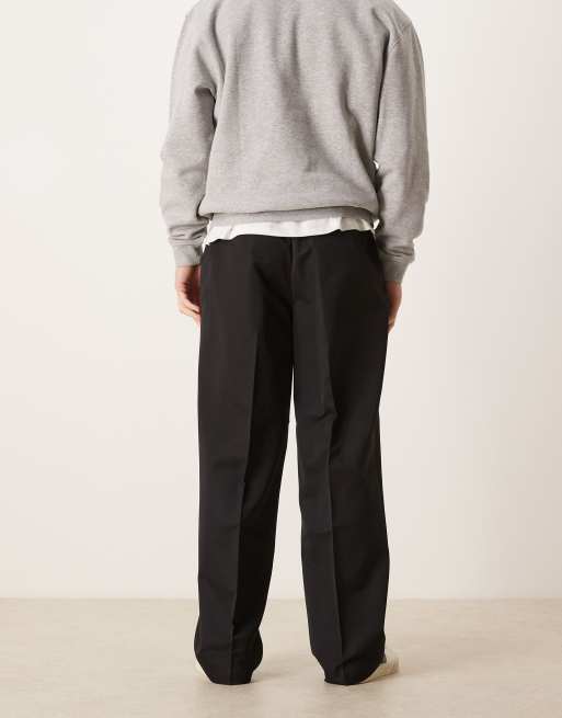 ASOS DESIGN - Elegante broek met wijde pijpen en elastische taille in zwart, 3 van 5
