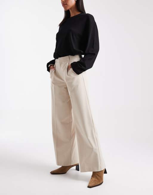 ASOS DESIGN - Elegante broek met wijde pijpen in ivoorwit, 2 van 5