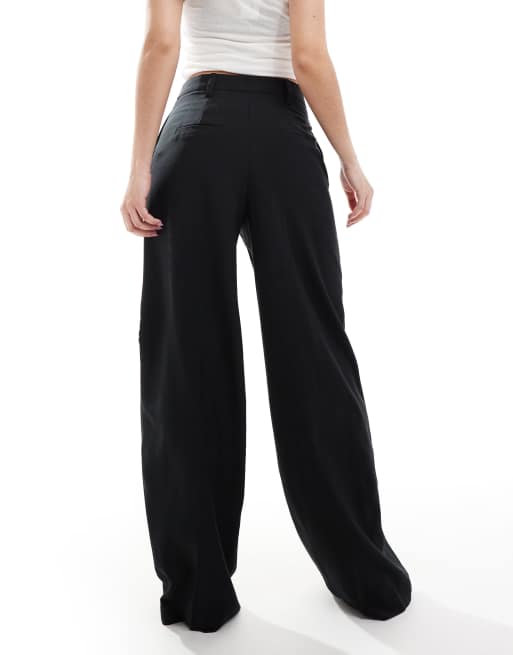 ASOS DESIGN - Elegante broek met wijde pijpen in zwart, 2 van 5