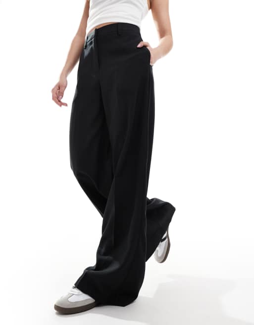 ASOS DESIGN - Elegante broek met wijde pijpen in zwart, 3 van 5
