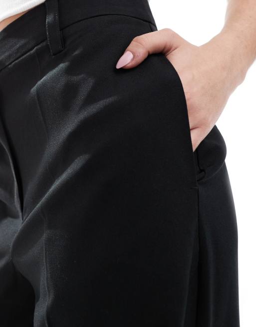 ASOS DESIGN - Elegante broek met wijde pijpen in zwart, 4 van 5