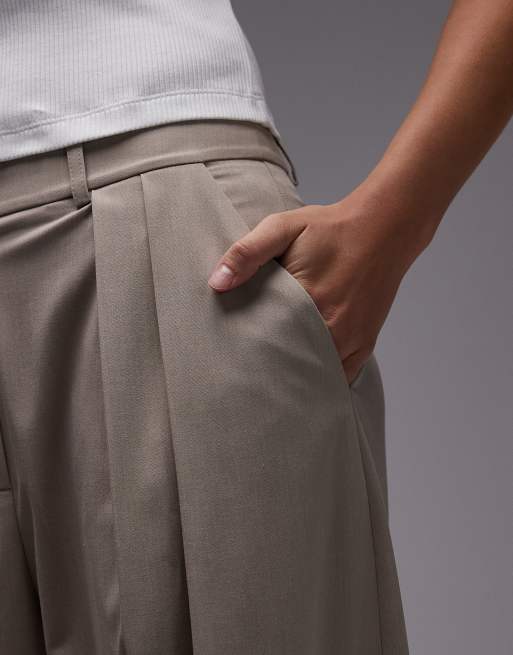 ASOS DESIGN - Elegante broek met wijde ronde pijpen in naturel, 4 van 5