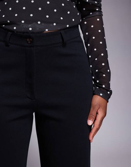 ASOS DESIGN - Elegante broek van jersey met wijde pijpen in zwart, 5 van 5