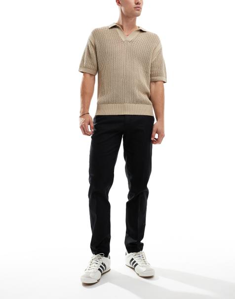 ASOS DESIGN - Elegante bukser i sort hørblanding i slim fit - view 1
