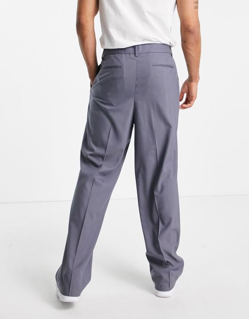 ASOS DESIGN - Elegante bukser med vide ben i gråt sildebensmønster, 2 af 4