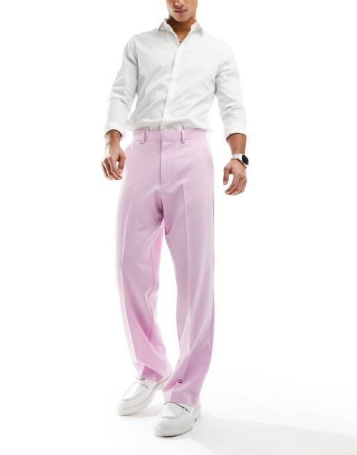 ASOS DESIGN - Elegante bukser med vide ben i lyserød, 4 af 5