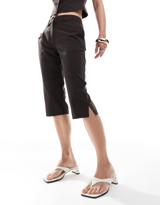 ASOS DESIGN - Elegante capri-broek in chocoladebruin, 2 van 5
