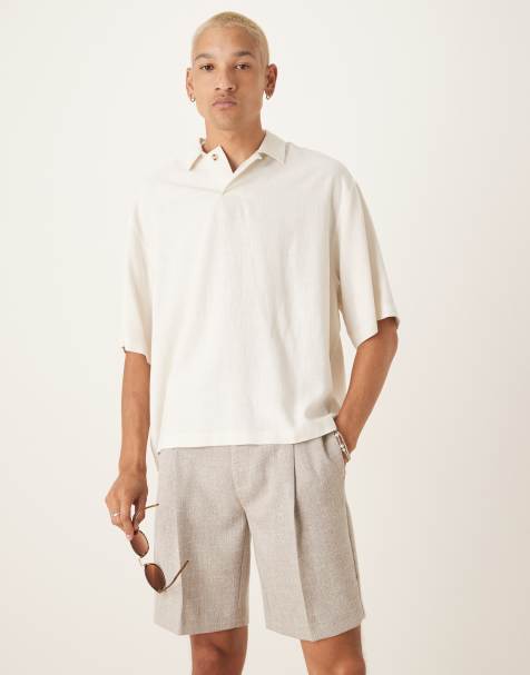 ASOS DESIGN – Elegante Chino-Shorts mit geradem Schnitt in Steinbeige - view 1