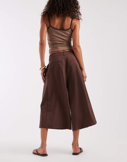 ASOS DESIGN - Elegante culottebroek met hoge taille in chocoladebruin, 5 van 5