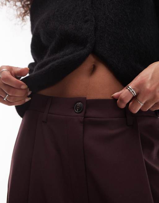 ASOS DESIGN - Elegante dad broek met wijde pijpen in paars, 3 van 5