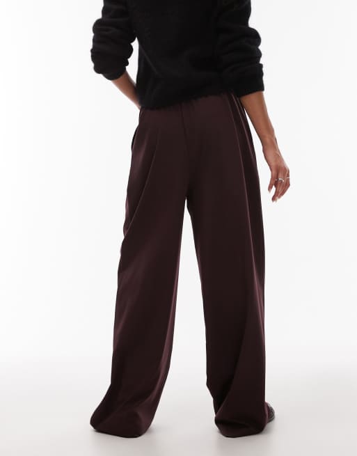 ASOS DESIGN - Elegante dad broek met wijde pijpen in paars, 4 van 5