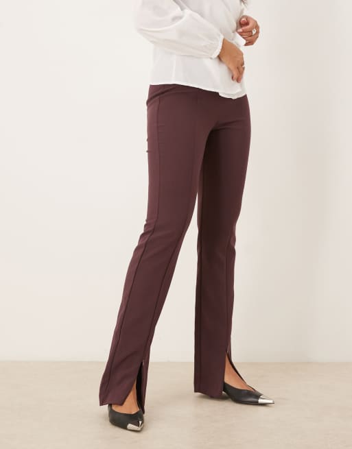 ASOS DESIGN – Elegante, eng geschnittene Hose in Braun mit Reißverschlussdetail vorne, 4 von 5
